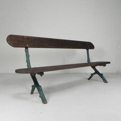 Early 20th Century Tree Branch Garden Bench with Cast Iron Uprights-TL-1785099