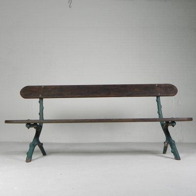 Early 20th Century Tree Branch Garden Bench with Cast Iron Uprights-TL-1785099