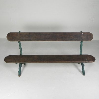 Early 20th Century Tree Branch Garden Bench with Cast Iron Uprights-TL-1785099