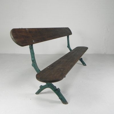 Early 20th Century Tree Branch Garden Bench with Cast Iron Uprights-TL-1785099