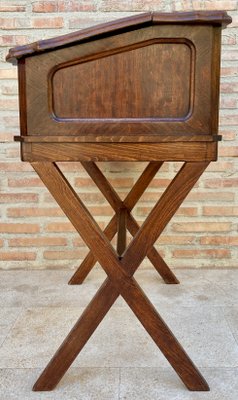 Early 20th Century Walnut & Leather Secretary Desk-NOU-1186552