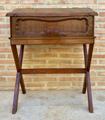 Early 20th Century Walnut & Leather Secretary Desk-NOU-1186552