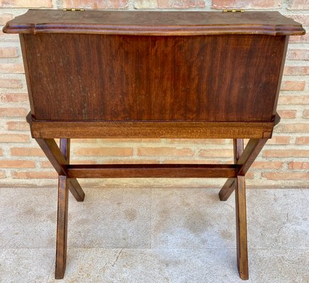 Early 20th Century Walnut & Leather Secretary Desk-NOU-1186552