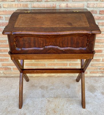 Early 20th Century Walnut & Leather Secretary Desk-NOU-1186552