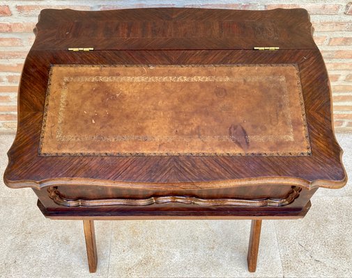 Early 20th Century Walnut & Leather Secretary Desk-NOU-1186552