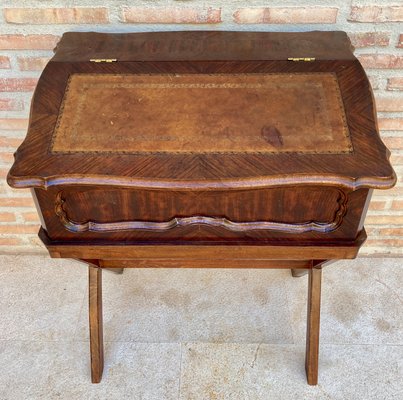 Early 20th Century Walnut & Leather Secretary Desk-NOU-1186552