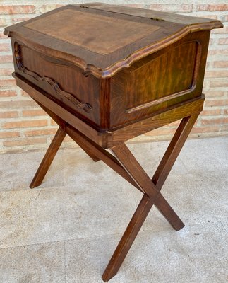 Early 20th Century Walnut & Leather Secretary Desk-NOU-1186552