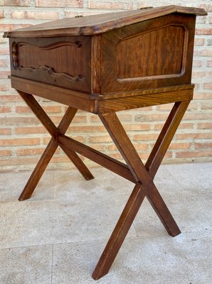 Early 20th Century Walnut & Leather Secretary Desk-NOU-1186552