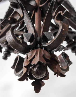 Early 20th Century Wrought Iron Church Chandelier, 1890s-TDA-1376414