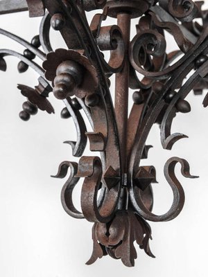 Early 20th Century Wrought Iron Church Chandelier, 1890s-TDA-1376414