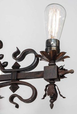 Early 20th Century Wrought Iron Church Chandelier, 1890s-TDA-1376414