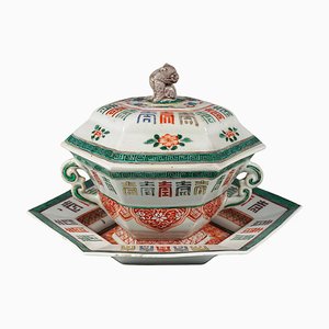 Early Asian Lidded Tureen with Présentoir from Meissen, Germany, 1740-1780, Set of 2-EMT-1812080