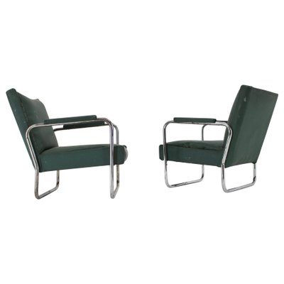 Early Bauhaus Chrome Kf-406 Armchairs by Walter Knoll for Thonet, 1930s, Set of 2-TZ-970540