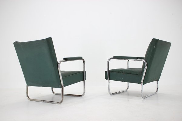 Early Bauhaus Chrome Kf-406 Armchairs by Walter Knoll for Thonet, 1930s, Set of 2-TZ-970540