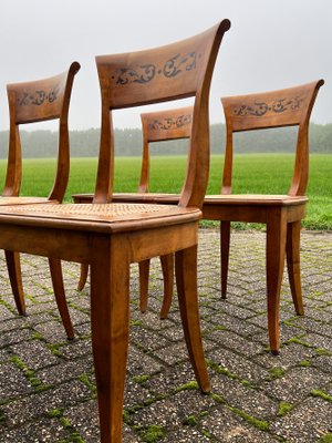 Early Biedermeier Dining Chairs in Fruit Wood, Germany, 1850s, Set of 4-WZZ-1760056