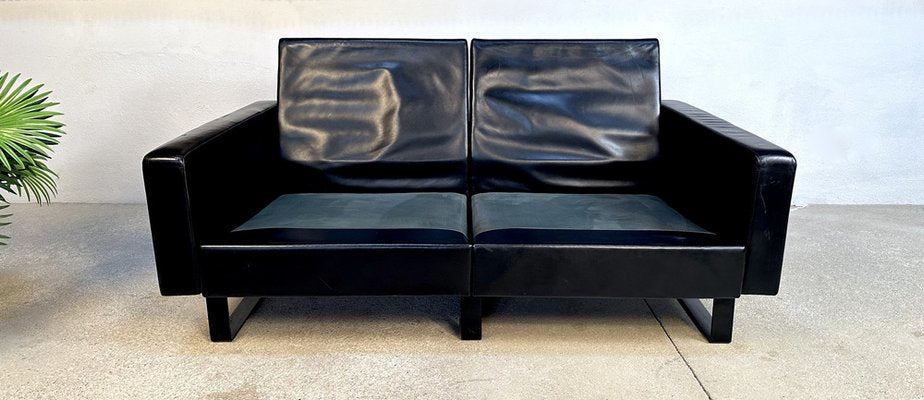 Early Edition Conseta Two-Seater Leather Sofa by Friedrich-Wilhelm Möller for Cor, Germany 1964-JP-1772755