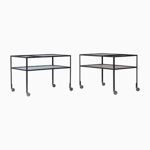 Early Edition Serving Trolley by Herbert Hirche for Christian Holzäpfel Kg, 1950s, Set of 2-VWQ-1794237