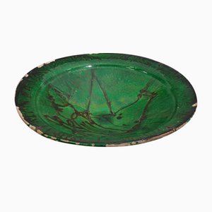 Early Green Folk Art Plate-AOI-1239887