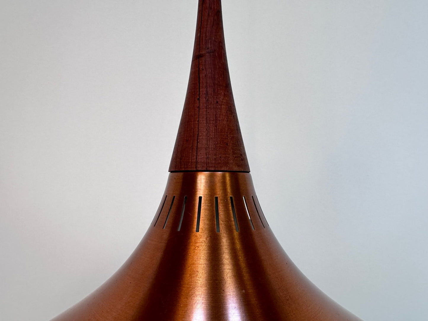 Early Model Orient / P2 Copper Hanging Lamp by Jo Hammerborg for Fog & Mørup, Denmark, 1963