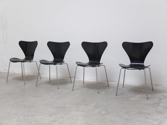 Early Series Chairs by Arne Jacobsen for Fritz Hansen, 1955, Set of 4-MHV-1798585