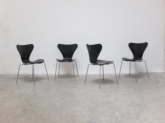 Early Series Chairs by Arne Jacobsen for Fritz Hansen, 1955, Set of 4-MHV-1798585