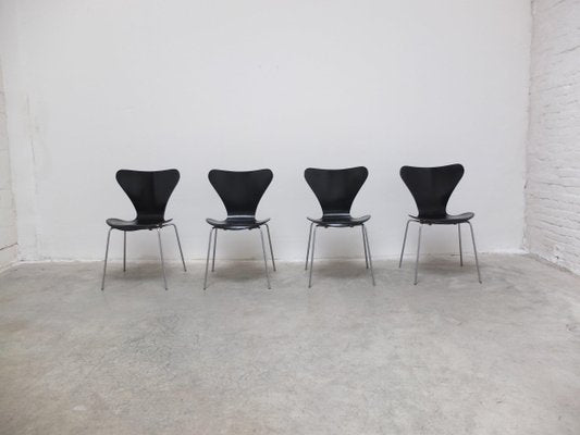 Early Series Chairs by Arne Jacobsen for Fritz Hansen, 1955, Set of 4-MHV-1798585