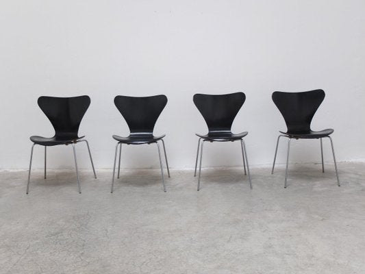 Early Series Chairs by Arne Jacobsen for Fritz Hansen, 1955, Set of 4-MHV-1798585