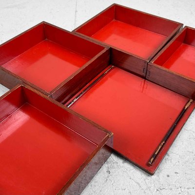 Early Shōwa Urushi Jūbako Wooden Stacking Boxes, Japan, 1930s-DWL-1737187