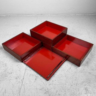 Early Shōwa Urushi Jūbako Wooden Stacking Boxes, Japan, 1930s-DWL-1737187