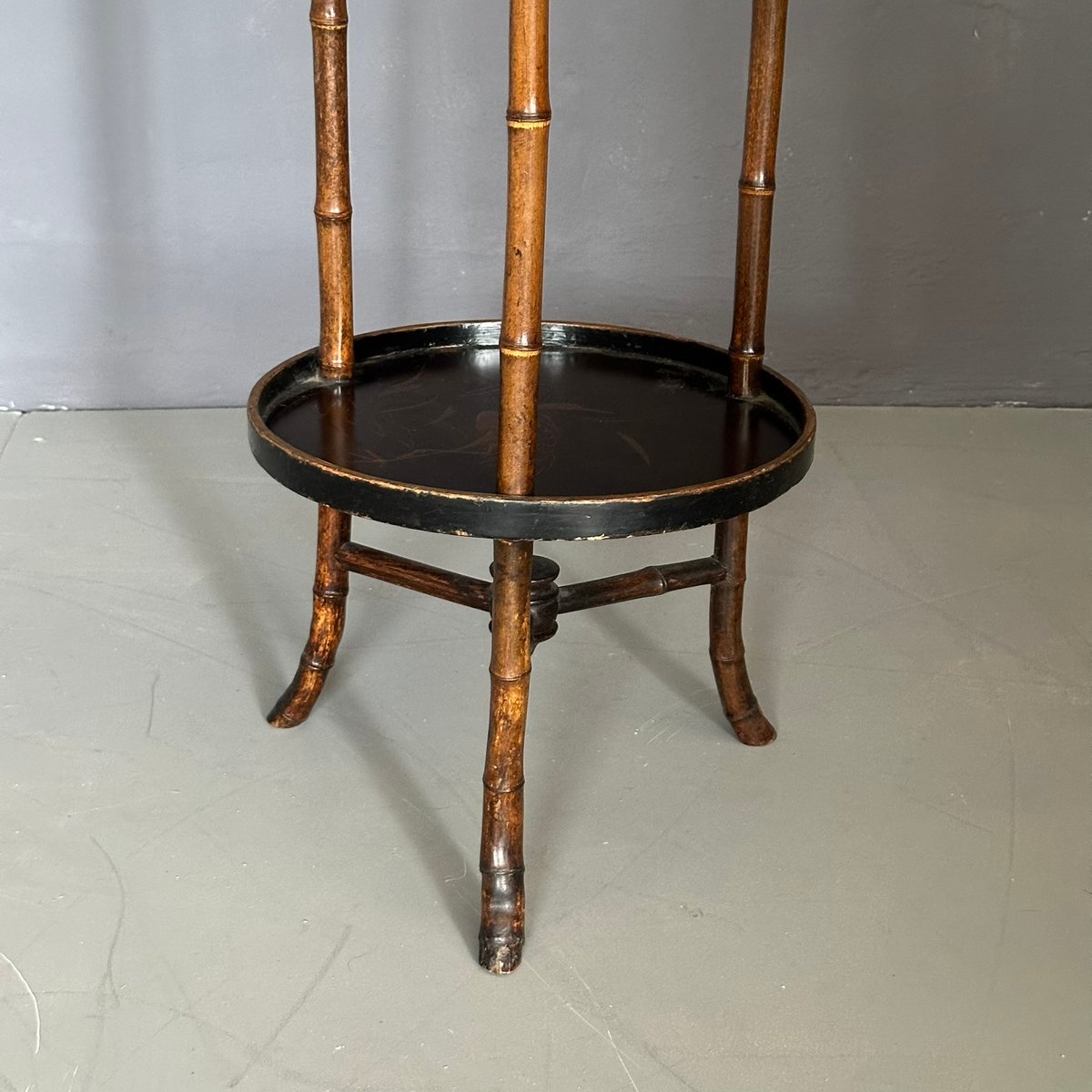 Early Twentieth Century Chinese 3-Legged Bamboo Table with Round Tops