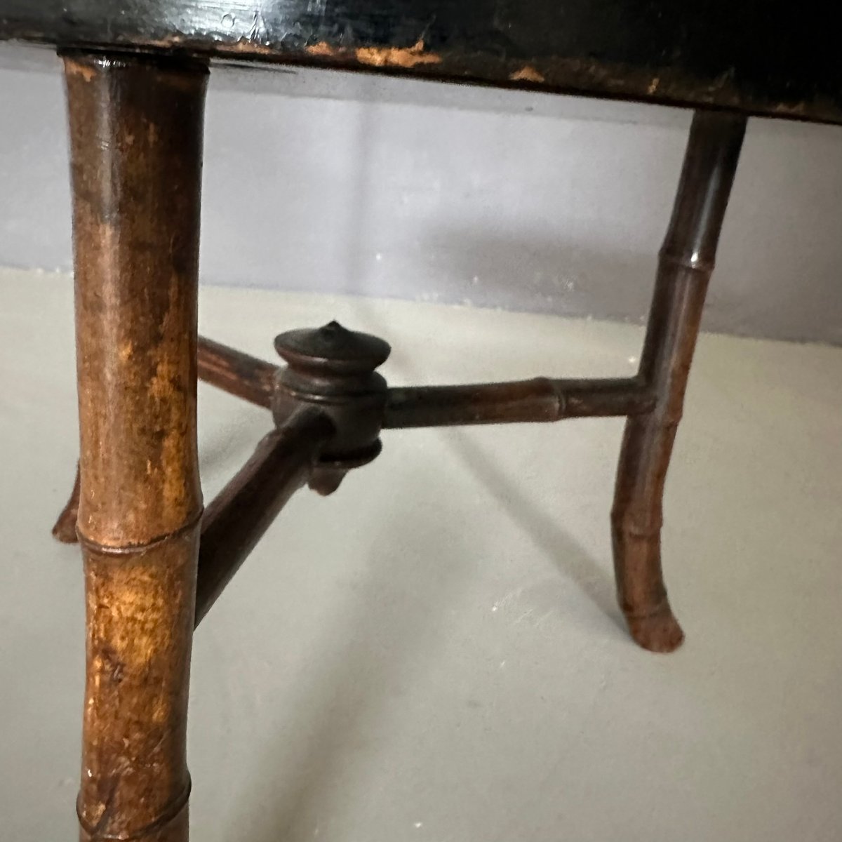 Early Twentieth Century Chinese 3-Legged Bamboo Table with Round Tops