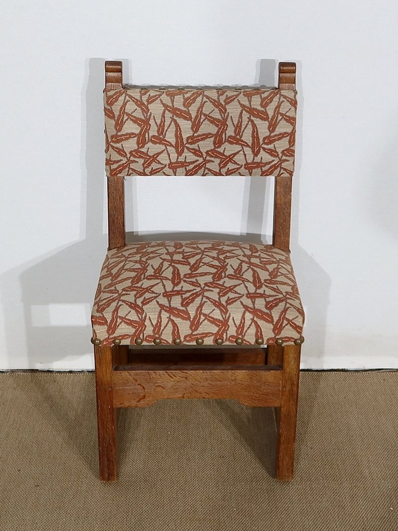 Early Twentieth Century Oak Chairs in the Style of Monastic, Set of 4