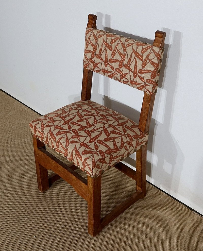 Early Twentieth Century Oak Chairs in the Style of Monastic, Set of 4