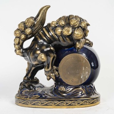 Earthenware Clock with Chien De Fô from Lunéville, 1900s-WFS-2039439