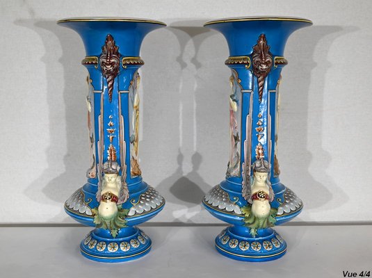 Earthenware Creil-Montereau Vases, 19th Century, Set of 2-RVK-1395765