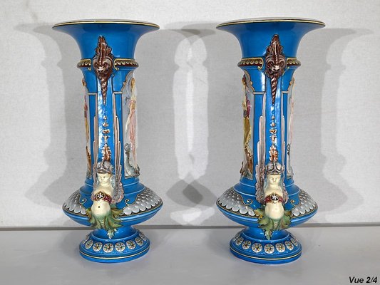 Earthenware Creil-Montereau Vases, 19th Century, Set of 2-RVK-1395765