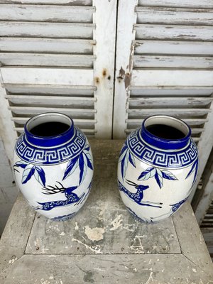 Earthenware Keralouve Vases, 1930s, Set of 2-AXR-1797932