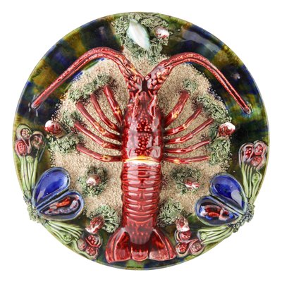 Earthenware Seafood Lobster Plate by Caldas da Rainha, 1930-MJY-1148947