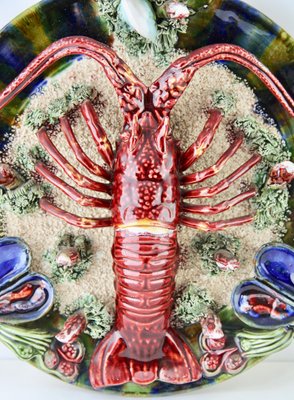 Earthenware Seafood Lobster Plate by Caldas da Rainha, 1930-MJY-1148947