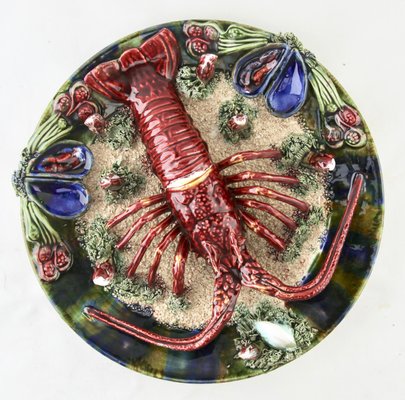 Earthenware Seafood Lobster Plate by Caldas da Rainha, 1930-MJY-1148947