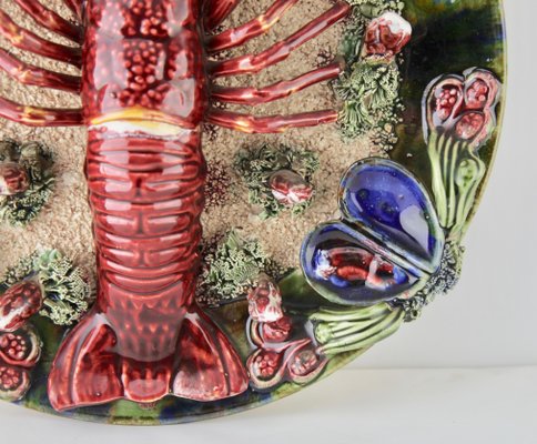 Earthenware Seafood Lobster Plate by Caldas da Rainha, 1930-MJY-1148947