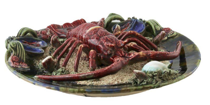 Earthenware Seafood Lobster Plate by Caldas da Rainha, 1930-MJY-1148947