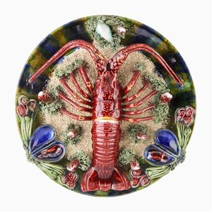 Earthenware Seafood Lobster Plate by Caldas da Rainha, 1930-MJY-1148947