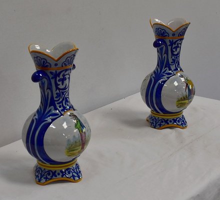 Earthenware Vases from Quimper, Late 1800s, Set of 2-RVK-1008774