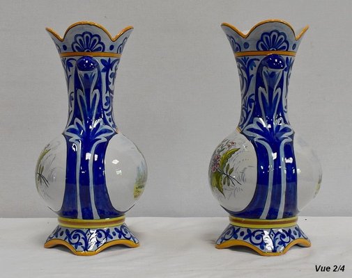 Earthenware Vases from Quimper, Late 1800s, Set of 2-RVK-1008774