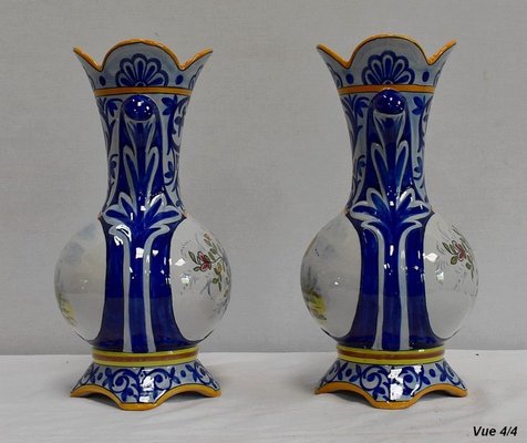 Earthenware Vases from Quimper, Late 1800s, Set of 2-RVK-1008774