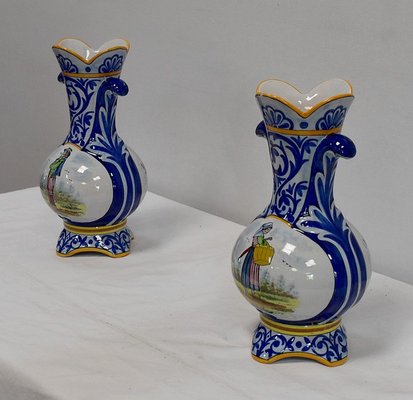 Earthenware Vases from Quimper, Late 1800s, Set of 2-RVK-1008774