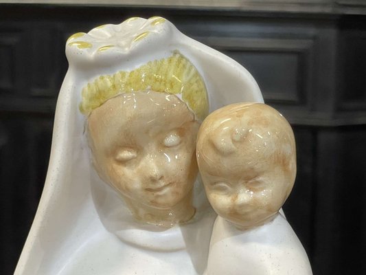 Earthenware Virgin and Child by Bel Delecourt for Quimper-QYF-1703559