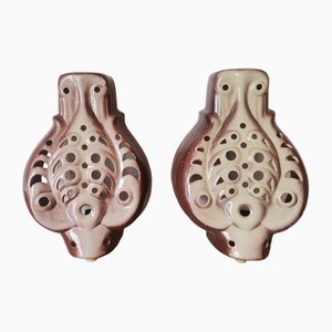 Eastern European Brown Terracotta Ceramic Wall Lamps, 1998, Set of 2-SCS-1700377