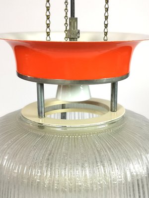 Eastern European Glass & Steel Ceiling Lamp, 1960s-UWE-973160